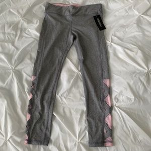 Ideology Grey Big Caged-Hem Leggings, Big Girls, Size: Small (7/8)